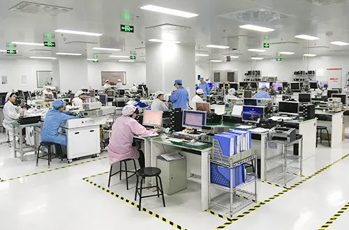 Exibição do ambiente interior da fábrica
